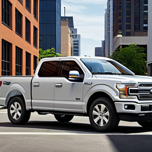 Home 4 **Prompt:** Ford F-150 Hybrid in a modern urban setting, showcasing its sleek design and fuel efficiency. The scene should emphasize technology and comfort, with a focus on the interior's modern dashboard and user-friendly multimedia system. Consider adding visual elements such as a charging station or a cityscape background.