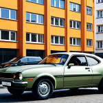 포드 매버릭의 도심 주행 효율성 - Urban Maverick**
"Ford Maverick parked on a busy Moscow street, modern apartment buildings in backg...